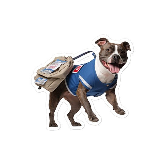 American Staffordshire Terrier Mail Carrier Sticker - Stickerfy.ai