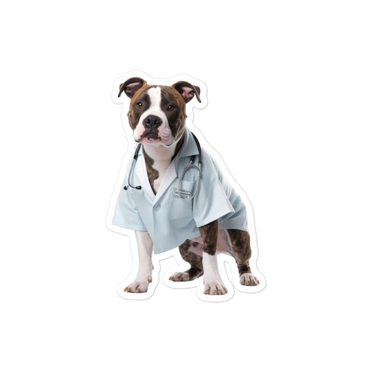 American Staffordshire Terrier Doctor Sticker - Stickerfy.ai