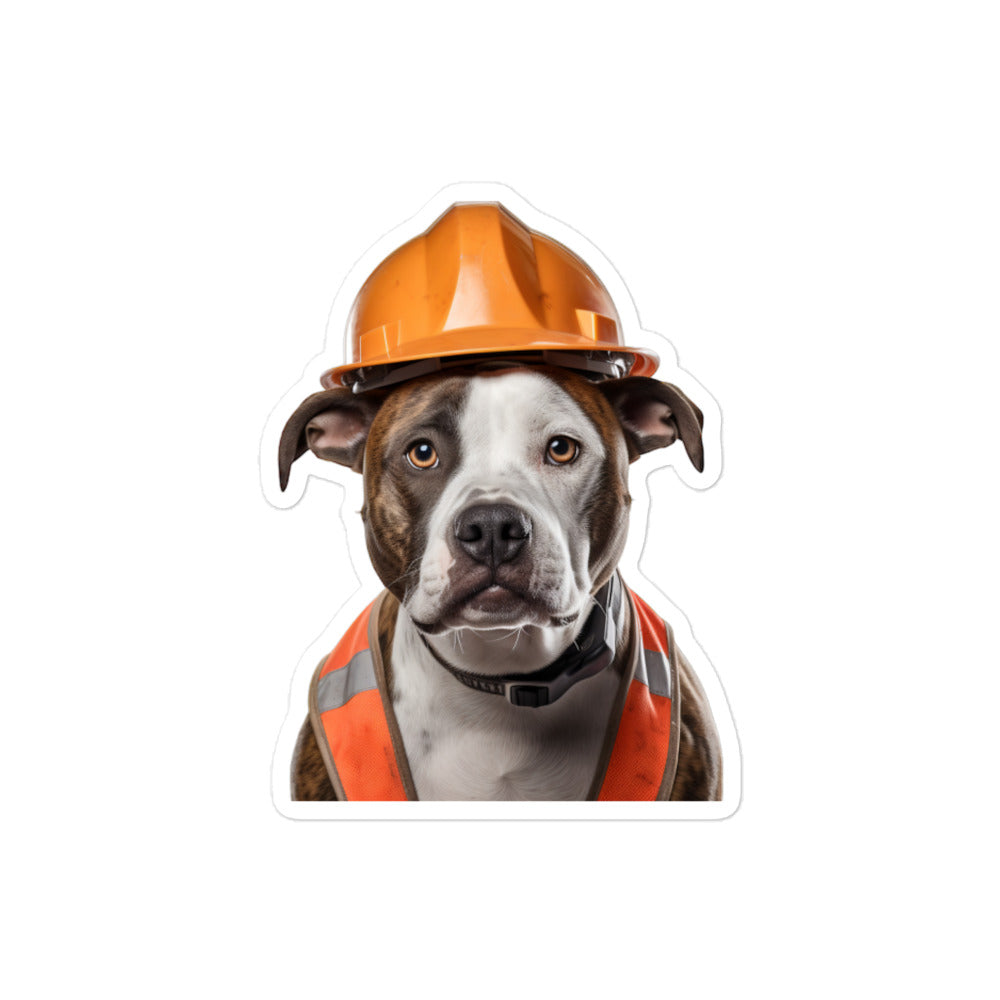 American Staffordshire Terrier Contractor Sticker - Stickerfy.ai