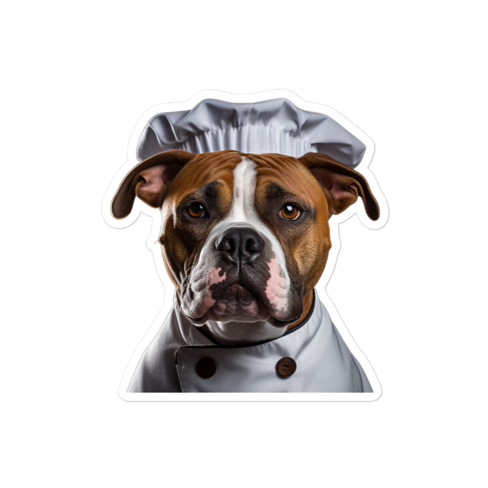 American Staffordshire Terrier Chef Sticker - Stickerfy.ai