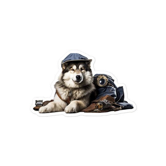 Alaskan Malamute Transit Operator Sticker - Stickerfy.ai