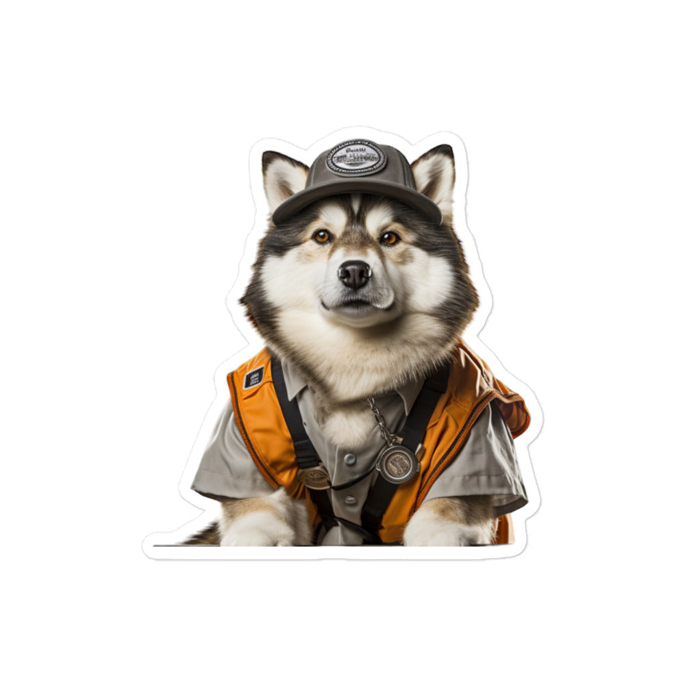 Alaskan Malamute Transit Operator Sticker - Stickerfy.ai