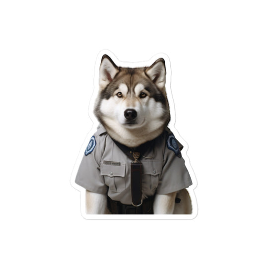 Alaskan Malamute Security Officer Sticker - Stickerfy.ai