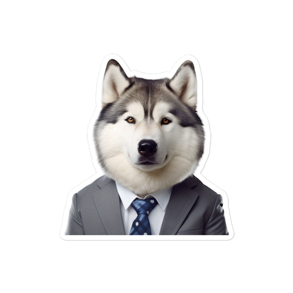 Alaskan Malamute Sales Consultant Sticker - Stickerfy.ai