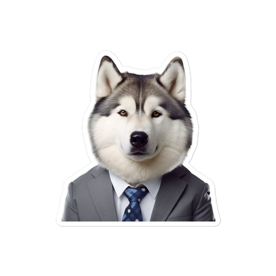 Alaskan Malamute Sales Consultant Sticker - Stickerfy.ai