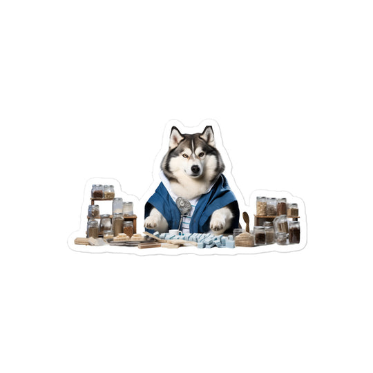 Alaskan Malamute Pharmacist Sticker - Stickerfy.ai