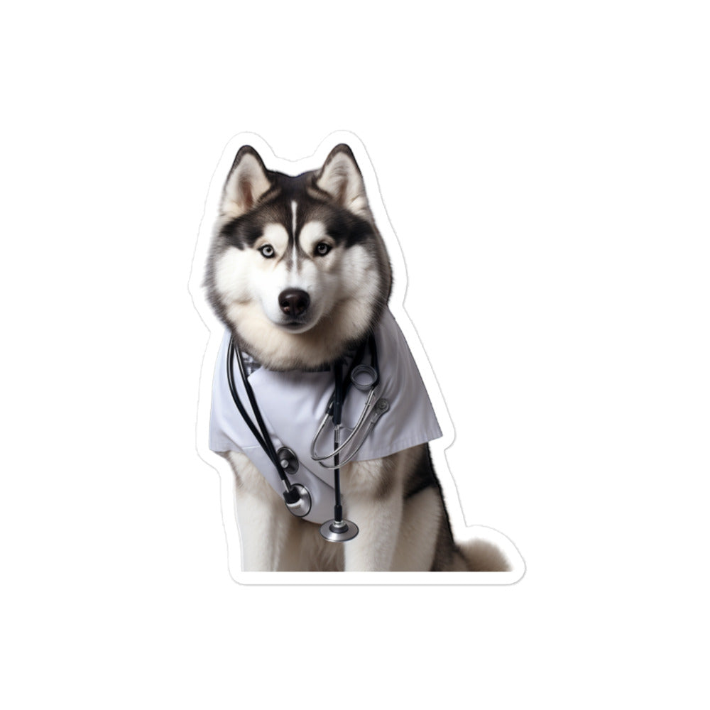 Alaskan Malamute Doctor Sticker - Stickerfy.ai