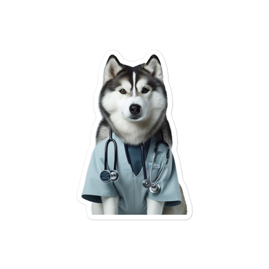 Alaskan Malamute Doctor Sticker - Stickerfy.ai