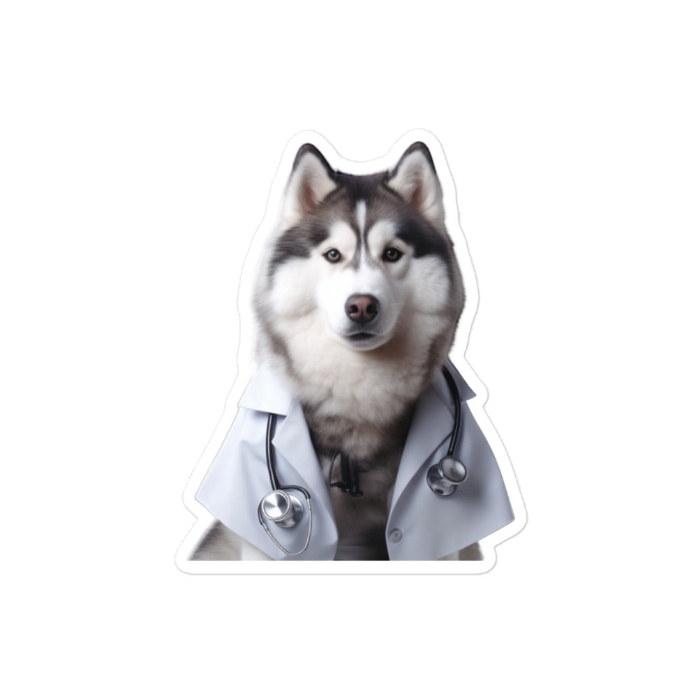Alaskan Malamute Doctor Sticker - Stickerfy.ai