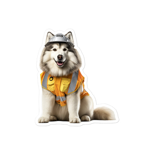 Alaskan Malamute Contractor Sticker - Stickerfy.ai