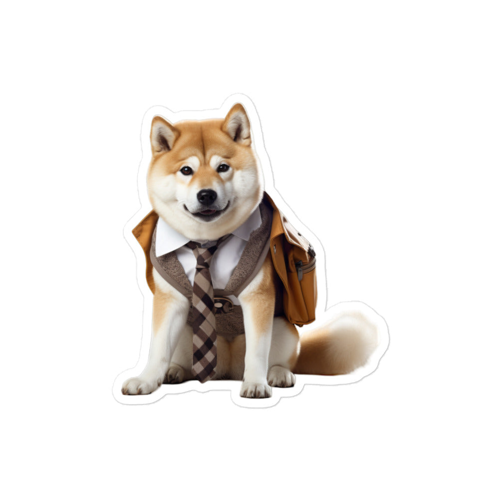 Akita Student Sticker - Stickerfy.ai