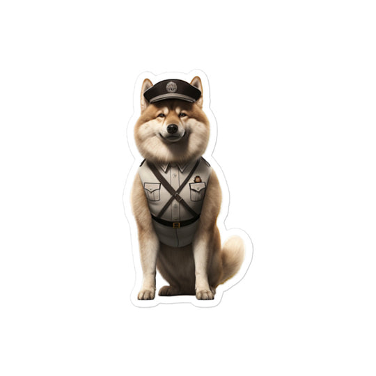 Akita Security Officer Sticker - Stickerfy.ai