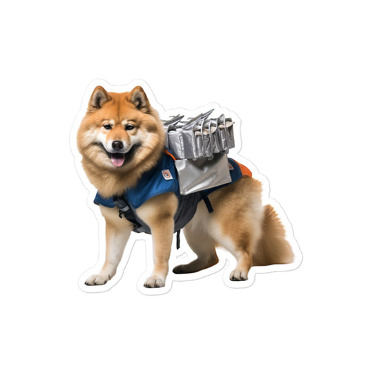 Akita Mail Carrier Sticker - Stickerfy.ai