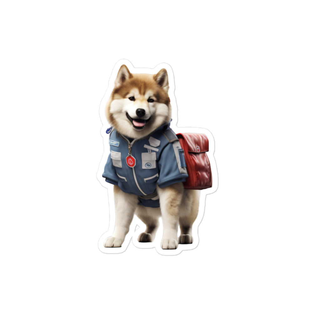 Akita Mail Carrier Sticker - Stickerfy.ai