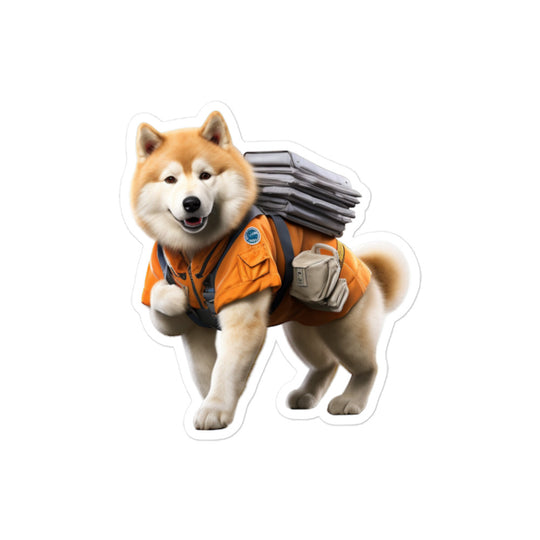 Akita Mail Carrier Sticker - Stickerfy.ai