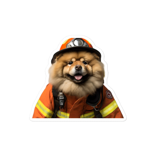 Chow Chow Firefighter Sticker - Stickerfy.ai