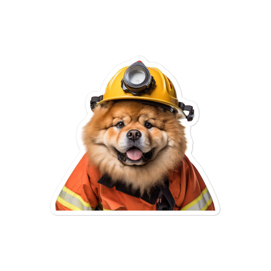 Chow Chow Firefighter Sticker - Stickerfy.ai