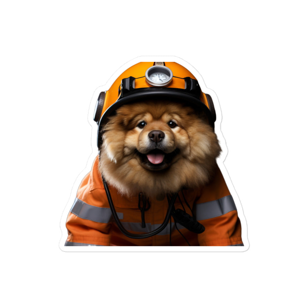 Chow Chow Firefighter Sticker - Stickerfy.ai