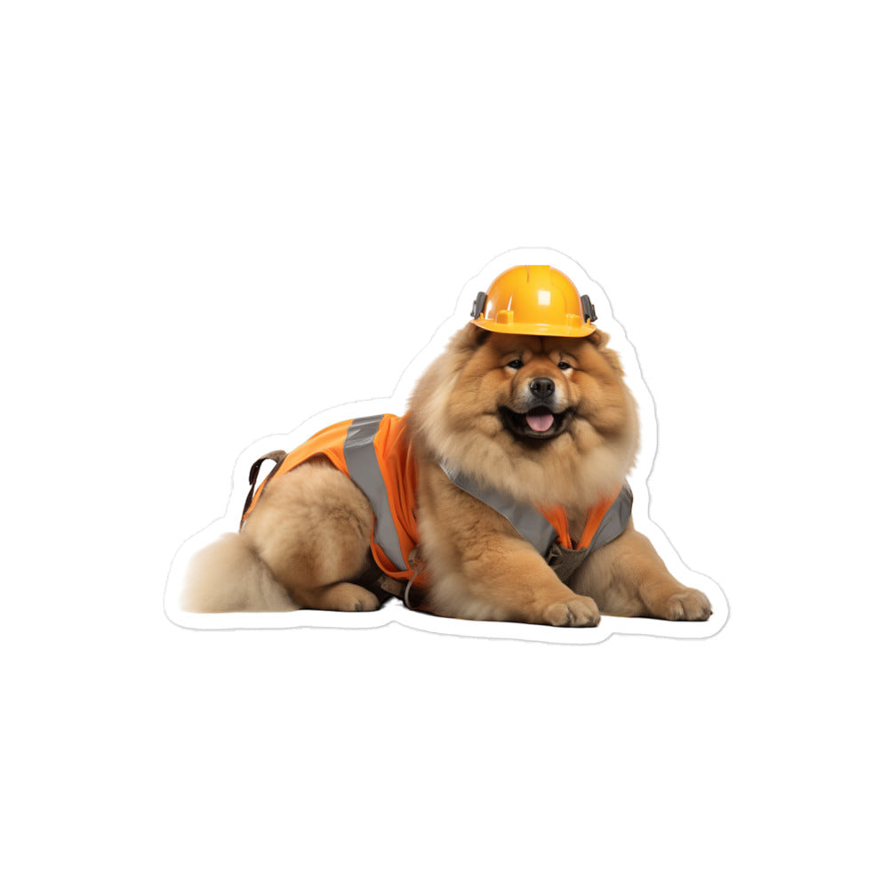 Chow Chow Contractor Sticker - Stickerfy.ai