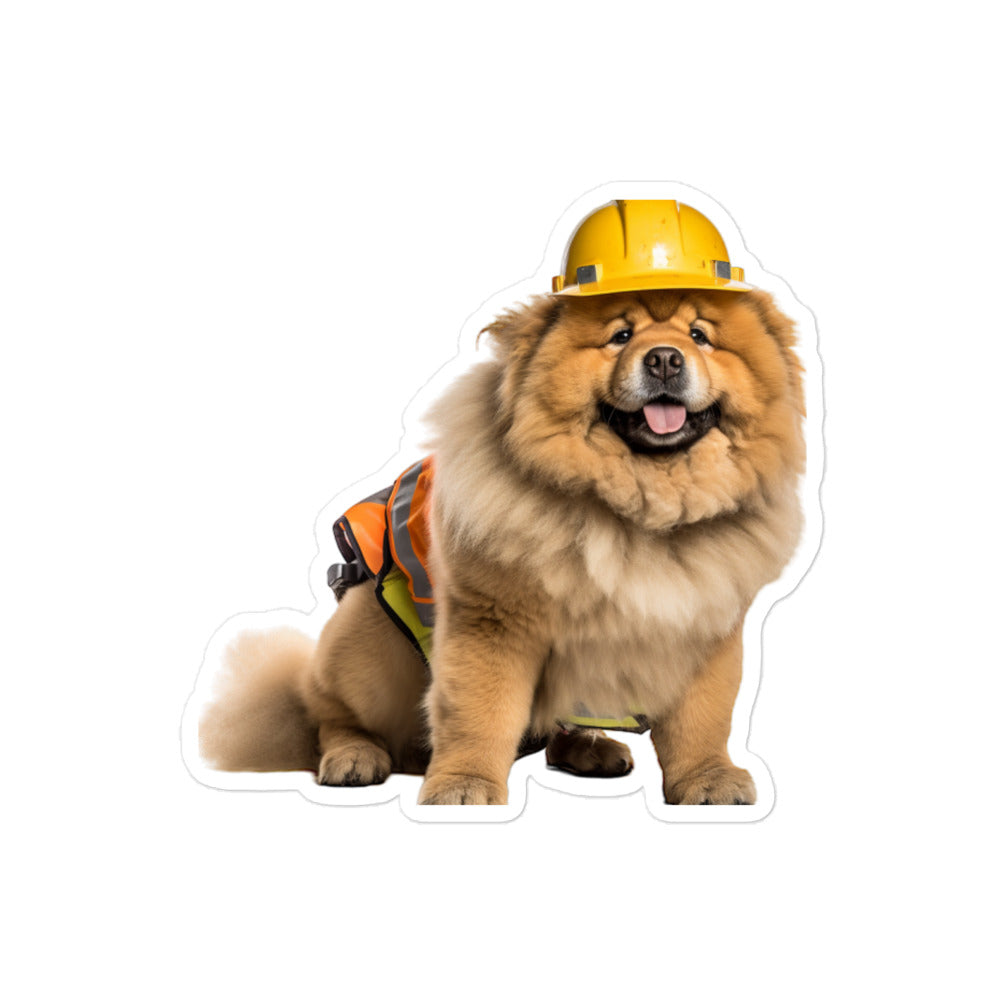 Chow Chow Contractor Sticker - Stickerfy.ai
