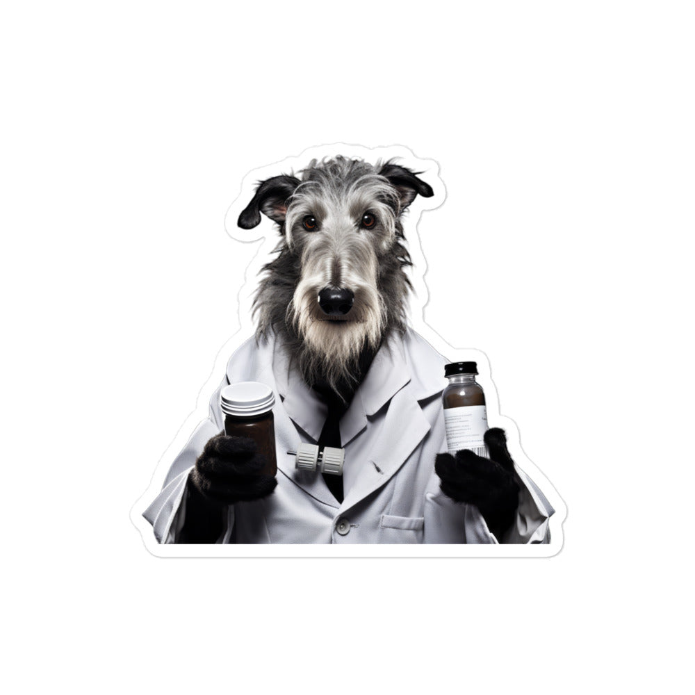 Scottish Deerhound Pharmacist Sticker - Stickerfy.ai