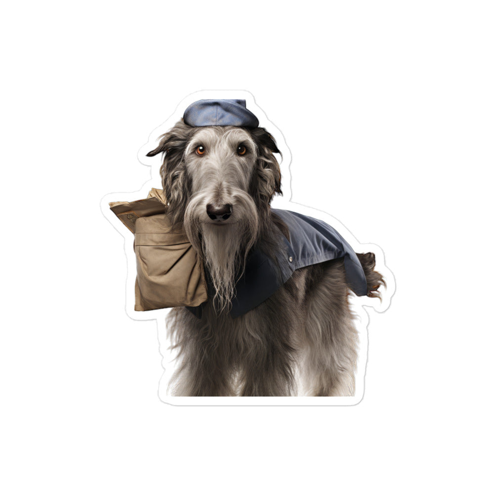 Scottish Deerhound Mail Carrier Sticker - Stickerfy.ai