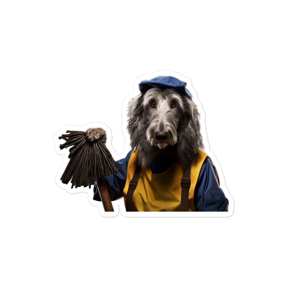Scottish Deerhound Janitor Sticker - Stickerfy.ai