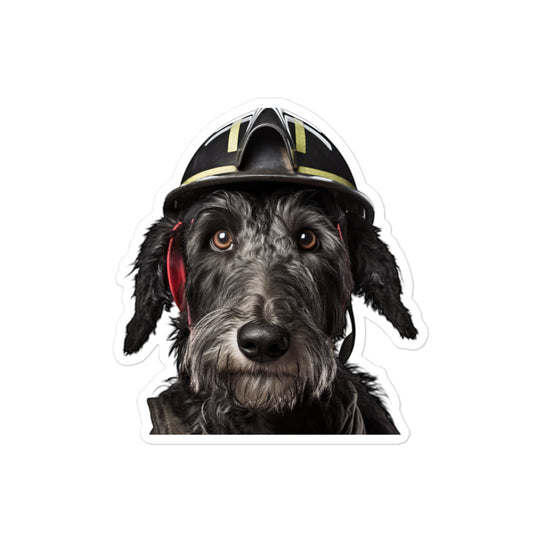 Scottish Deerhound Firefighter Sticker - Stickerfy.ai