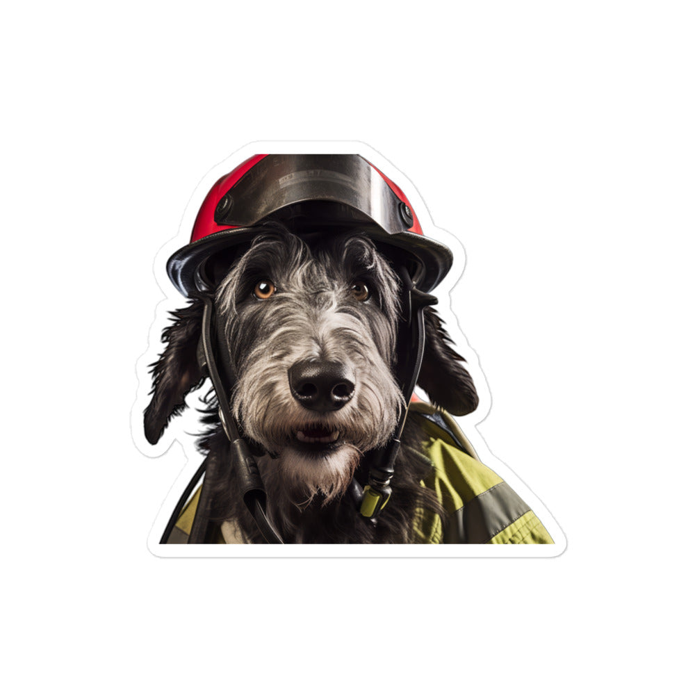 Scottish Deerhound Firefighter Sticker - Stickerfy.ai