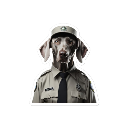 Weimaraner Security Officer Sticker - Stickerfy.ai