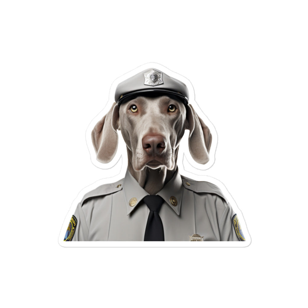 Weimaraner Security Officer Sticker - Stickerfy.ai