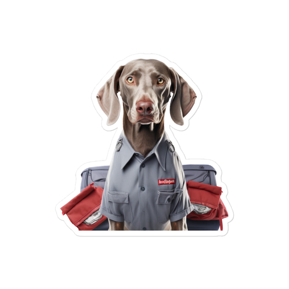 Weimaraner Mail Carrier Sticker - Stickerfy.ai