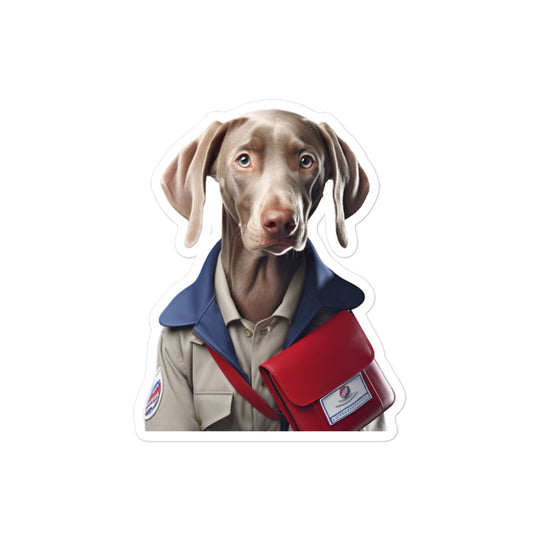 Weimaraner Mail Carrier Sticker - Stickerfy.ai