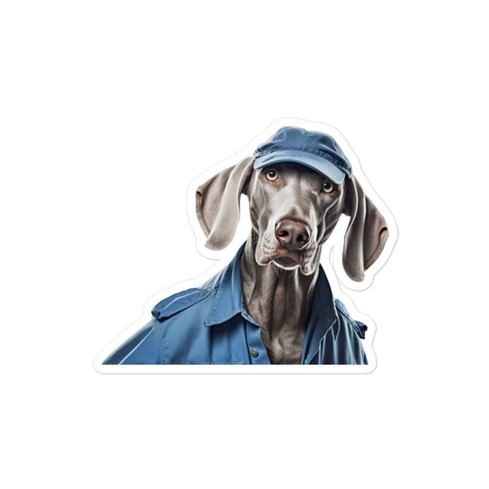 Weimaraner Janitor Sticker - Stickerfy.ai
