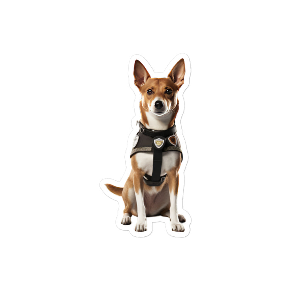 Basenji Security Officer Sticker - Stickerfy.ai