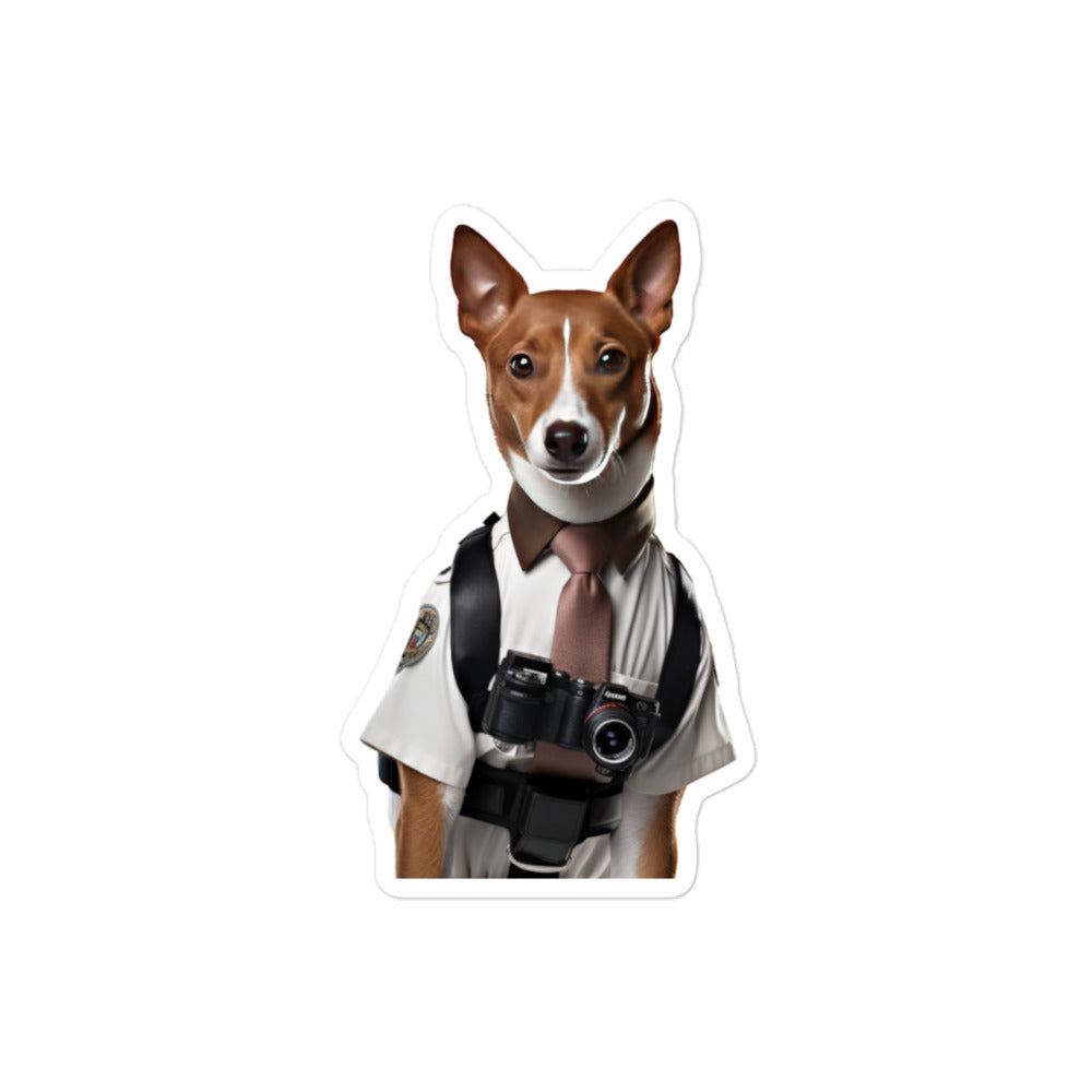 Basenji Security Officer Sticker - Stickerfy.ai