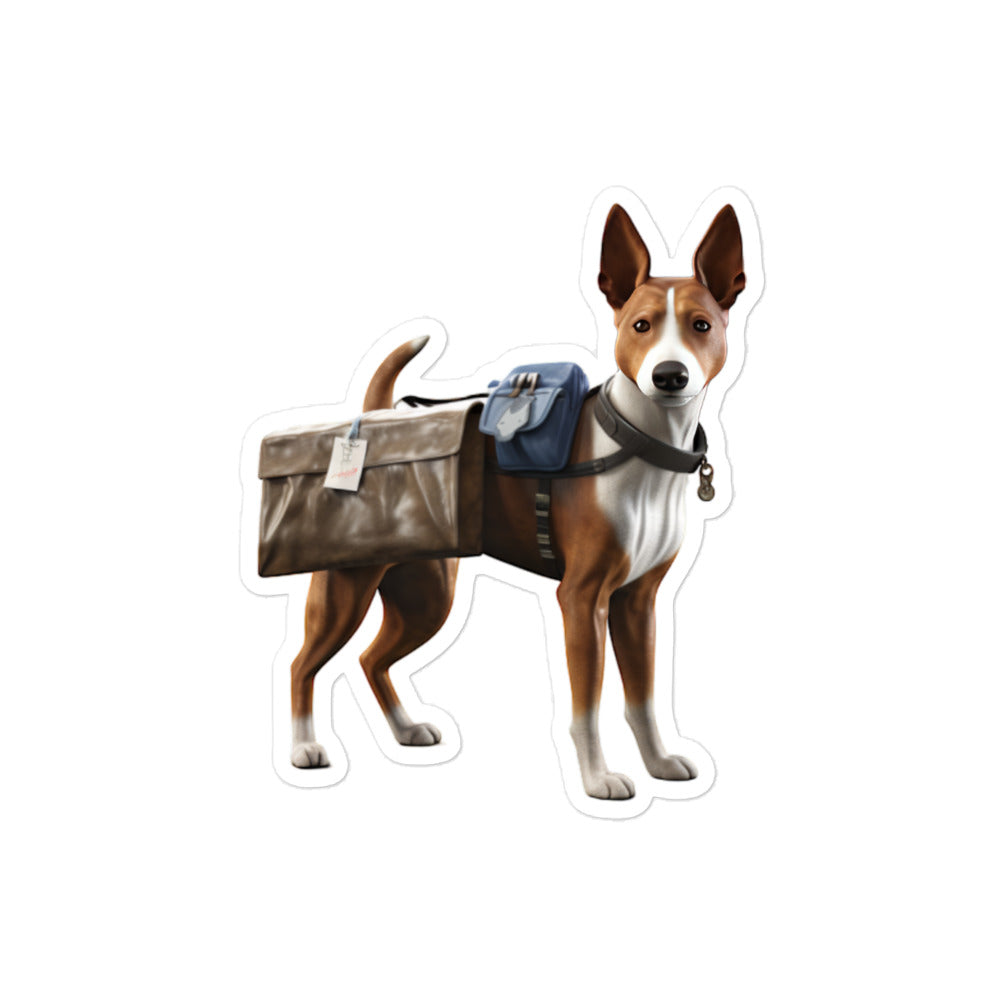 Basenji Mail Carrier Sticker - Stickerfy.ai