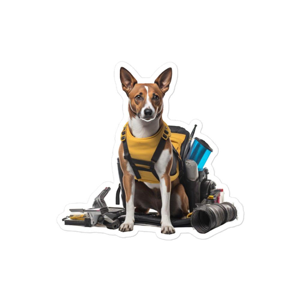 Basenji Janitor Sticker - Stickerfy.ai