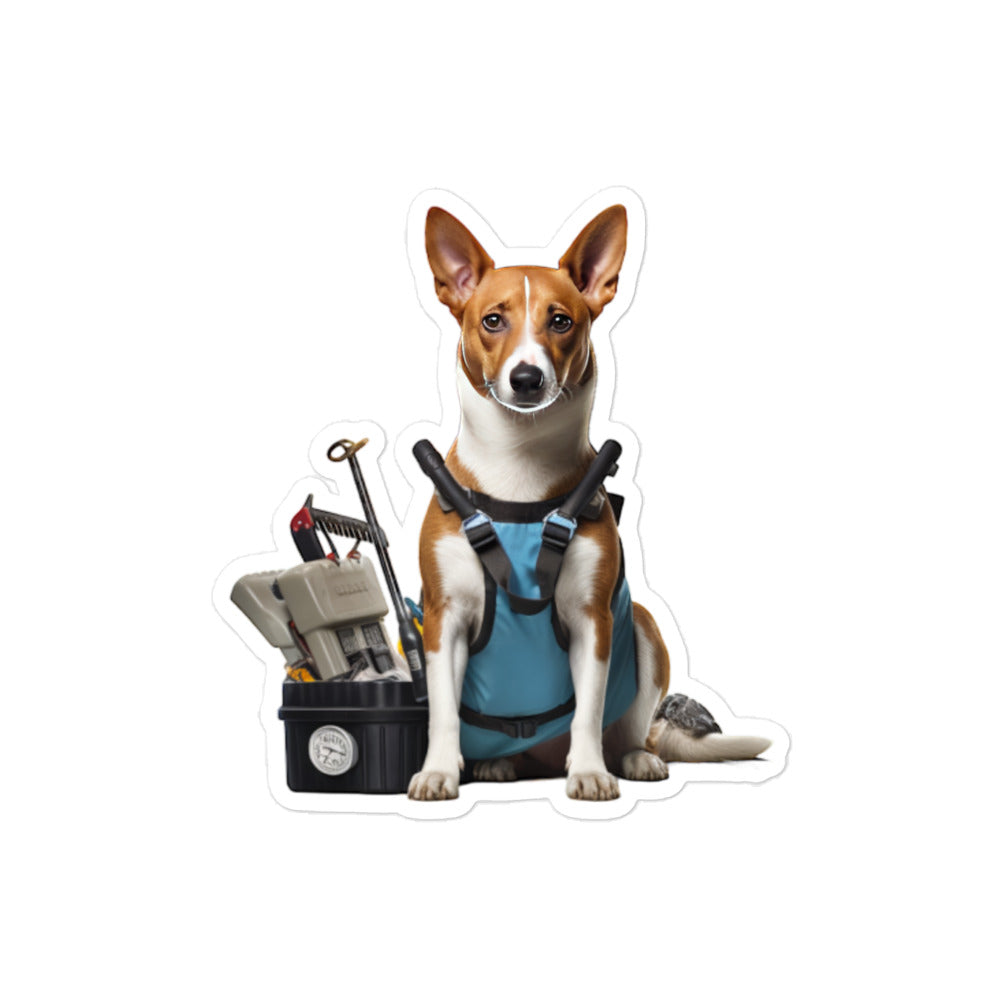 Basenji Janitor Sticker - Stickerfy.ai