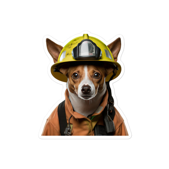 Basenji Firefighter Sticker - Stickerfy.ai