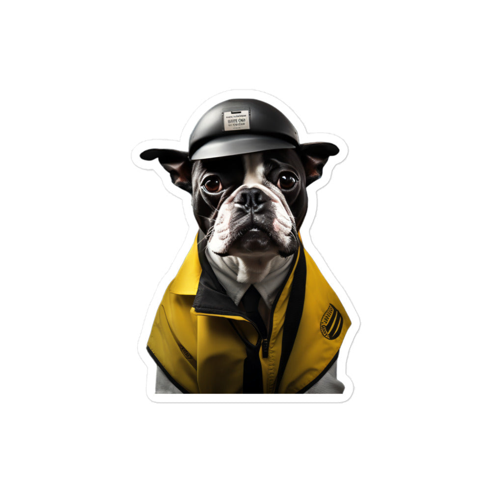 Boston Terrier Transit Operator Sticker - Stickerfy.ai