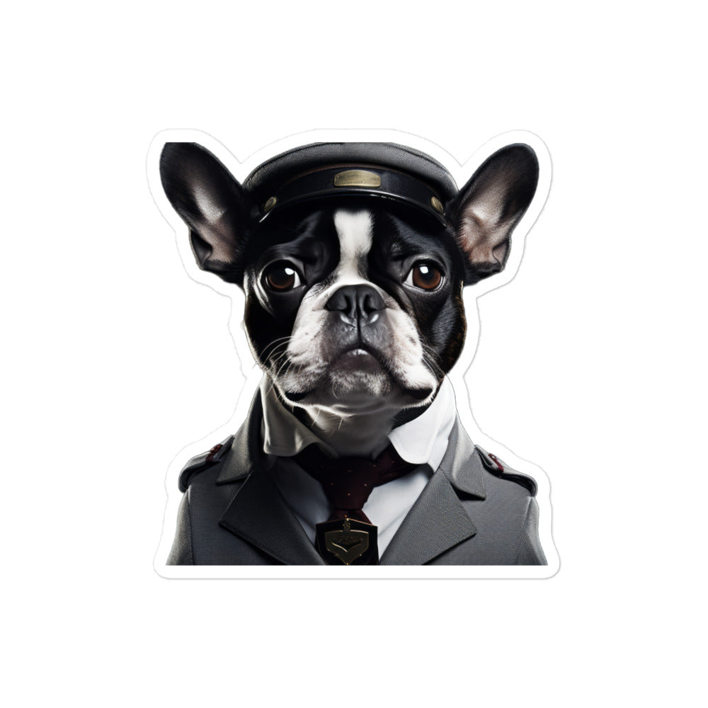 Boston Terrier Transit Operator Sticker - Stickerfy.ai