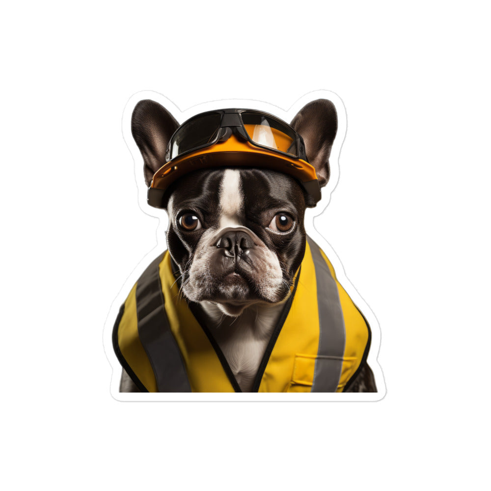 Boston Terrier Transit Operator Sticker - Stickerfy.ai