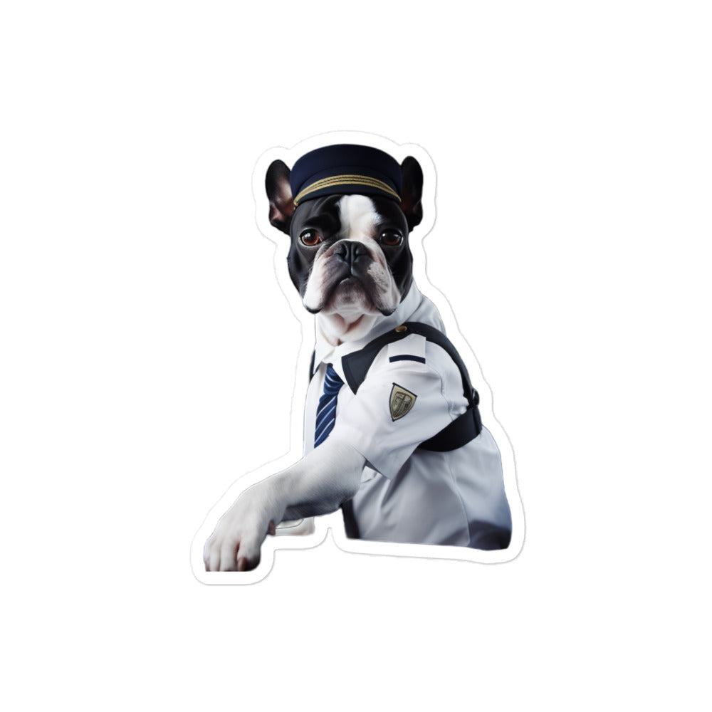 Boston Terrier Transit Operator Sticker - Stickerfy.ai