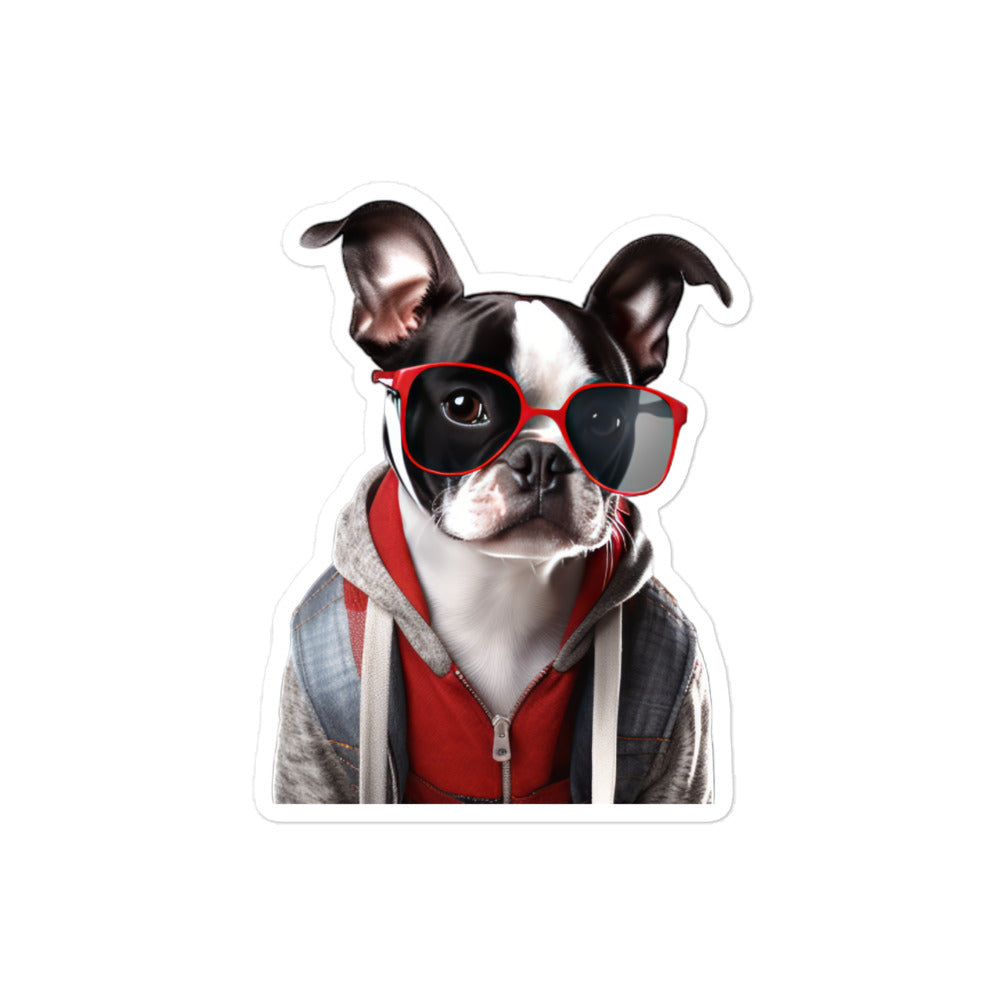 Boston Terrier Student Sticker - Stickerfy.ai