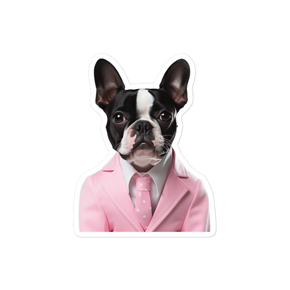 Boston Terrier Sales Consultant Sticker - Stickerfy.ai