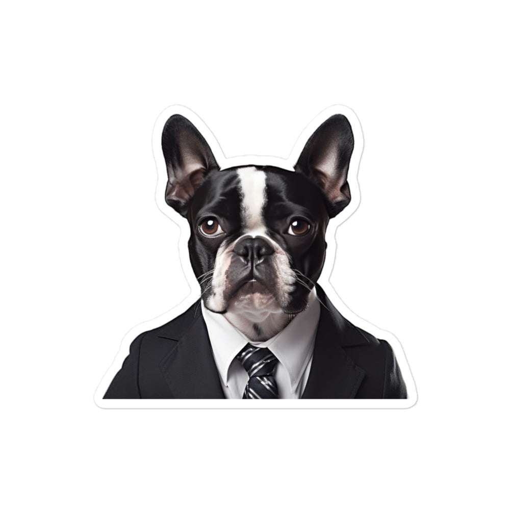 Boston Terrier Sales Consultant Sticker - Stickerfy.ai