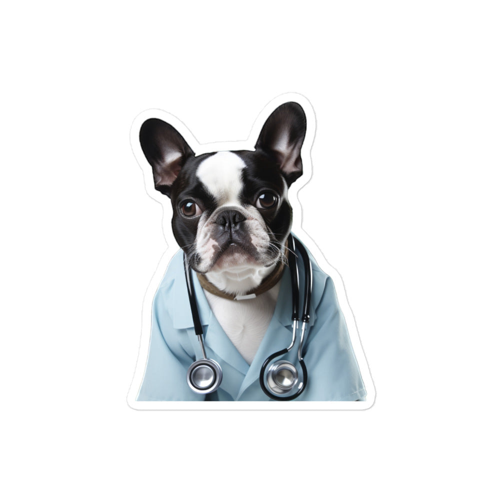 Boston Terrier Doctor Sticker - Stickerfy.ai