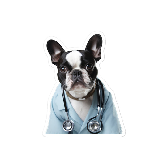 Boston Terrier Doctor Sticker - Stickerfy.ai