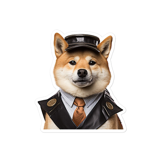 Shiba Inu Transit Operator Sticker - Stickerfy.ai